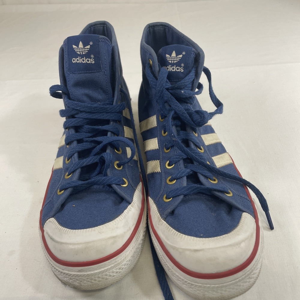 Adidas Nizza High Mid Royal Blue Men's US 11.5 Chukka Canvas Sneakers